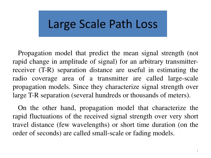 large scale path loss n.w
