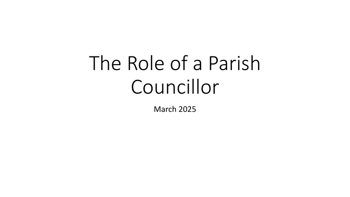 the role of a parish councillor n.w