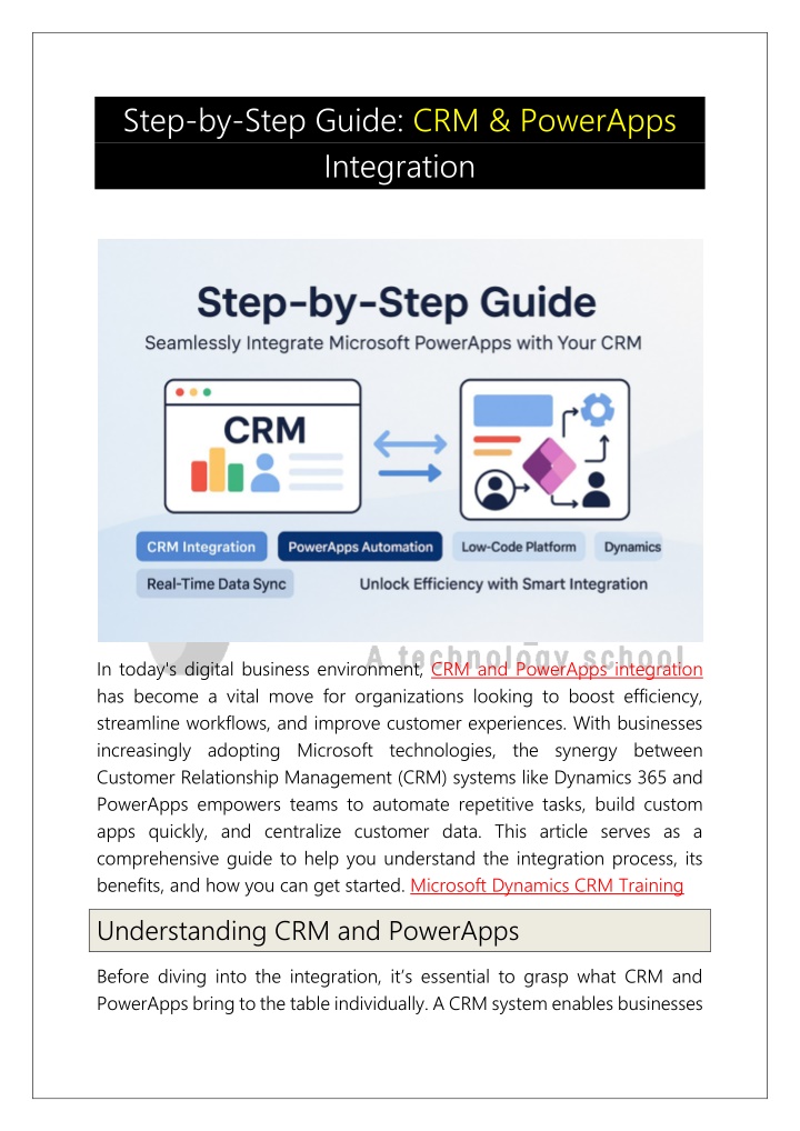 step by step guide crm powerapps integration n.w