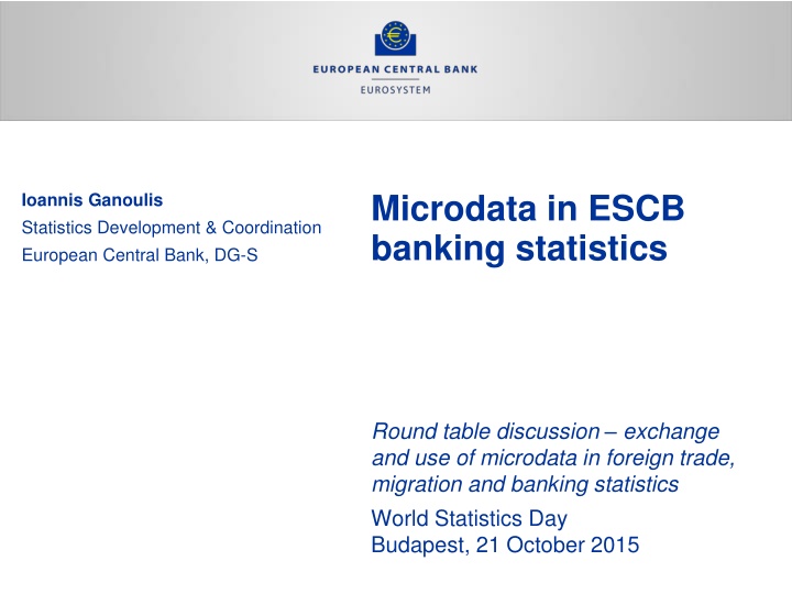 microdata in escb banking statistics n.w