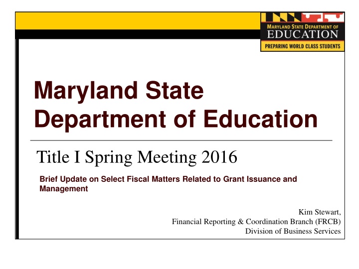 maryland state department of education n.w