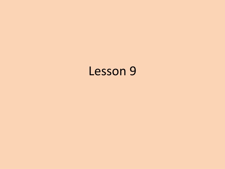 lesson 9 n.w