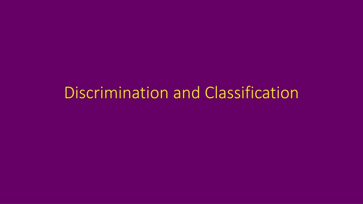 discrimination and classification n.w