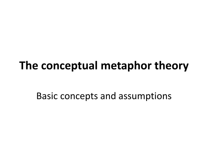 the conceptual metaphor theory n.w
