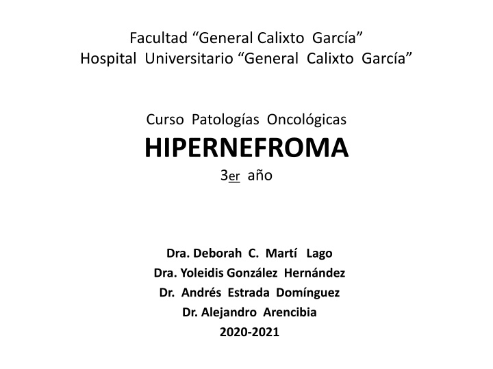 facultad general calixto garc a hospital n.w