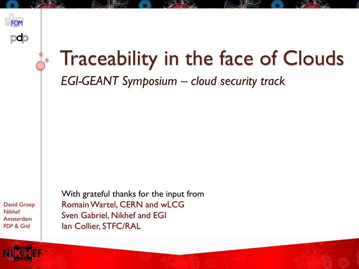 traceability in the face of clouds egi geant n.w