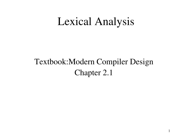 lexical analysis n.w