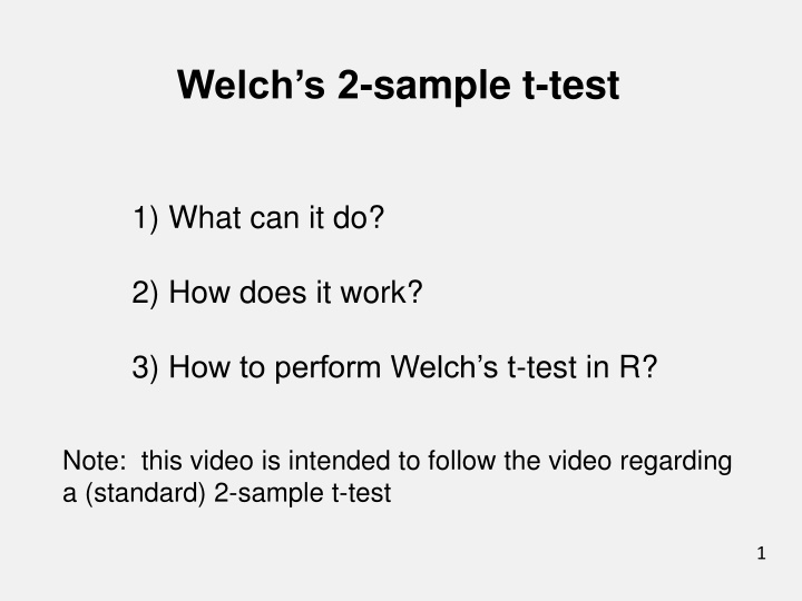 welch s 2 sample t test n.w