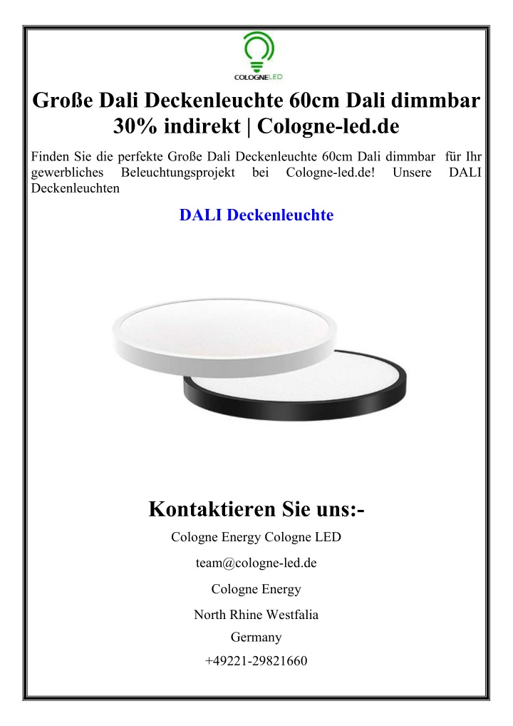 gro e dali deckenleuchte 60cm dali dimmbar n.w