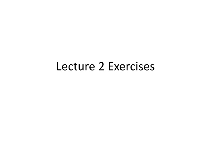 lecture 2 exercises n.w