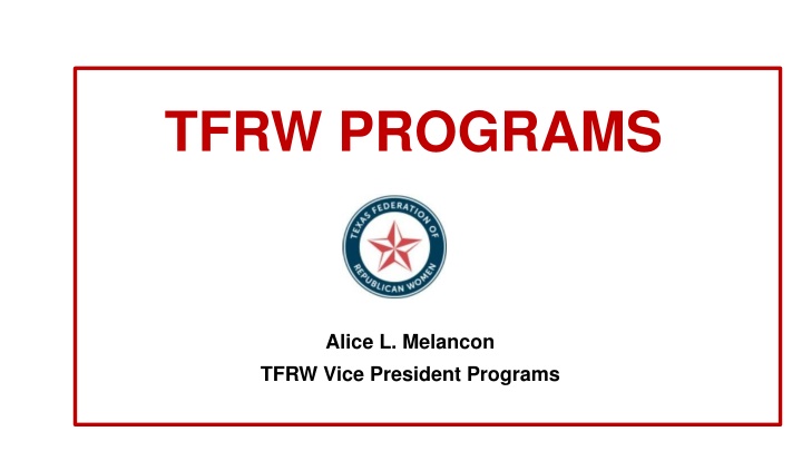 tfrw programs n.w