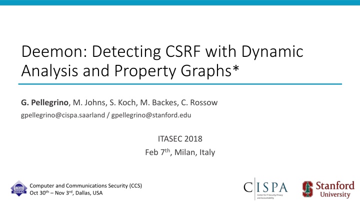 deemon detecting csrf with dynamic analysis n.w