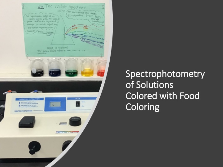 Spectrophotometry of Food Coloring Solutions