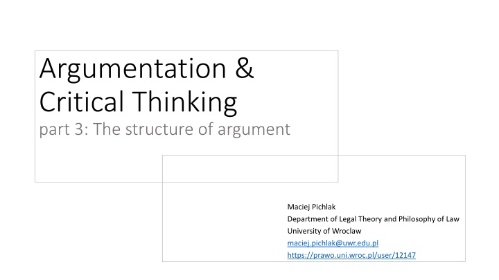 argumentation critical thinking part n.w