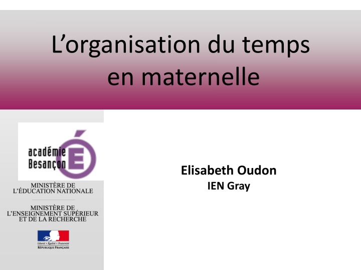 l organisation du temps en maternelle n.w