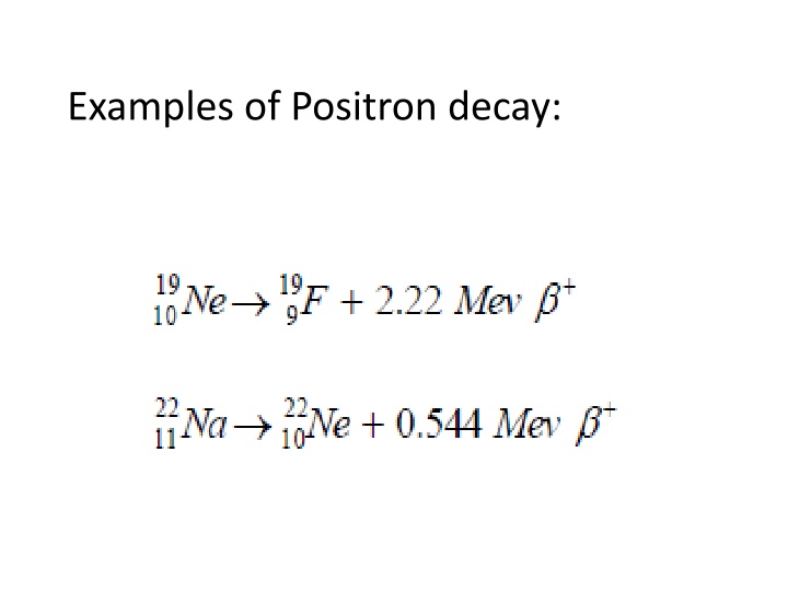 examples of positron decay n.w