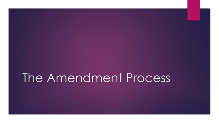 The Amendment Process in the Constitution