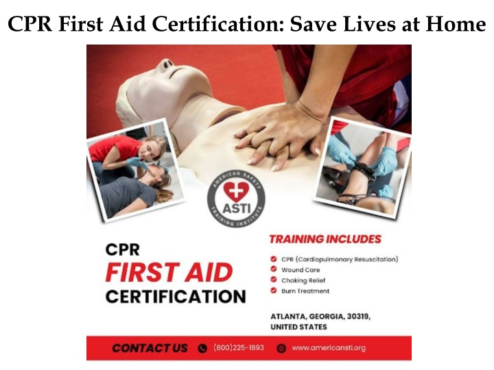 CPR First Aid Certification Save Lives at Home