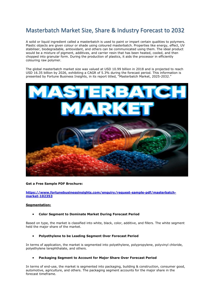 masterbatch market size share industry forecast n.w