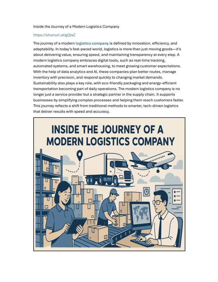 inside the journey of a modern logistics company n.w