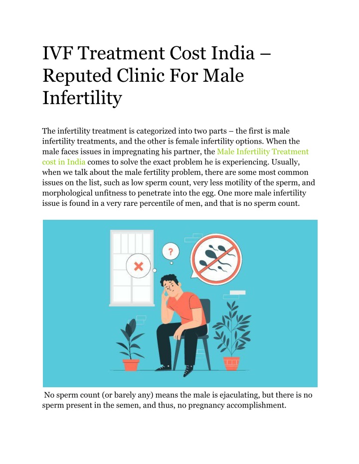 ivf treatment cost india reputed clinic for male n.w