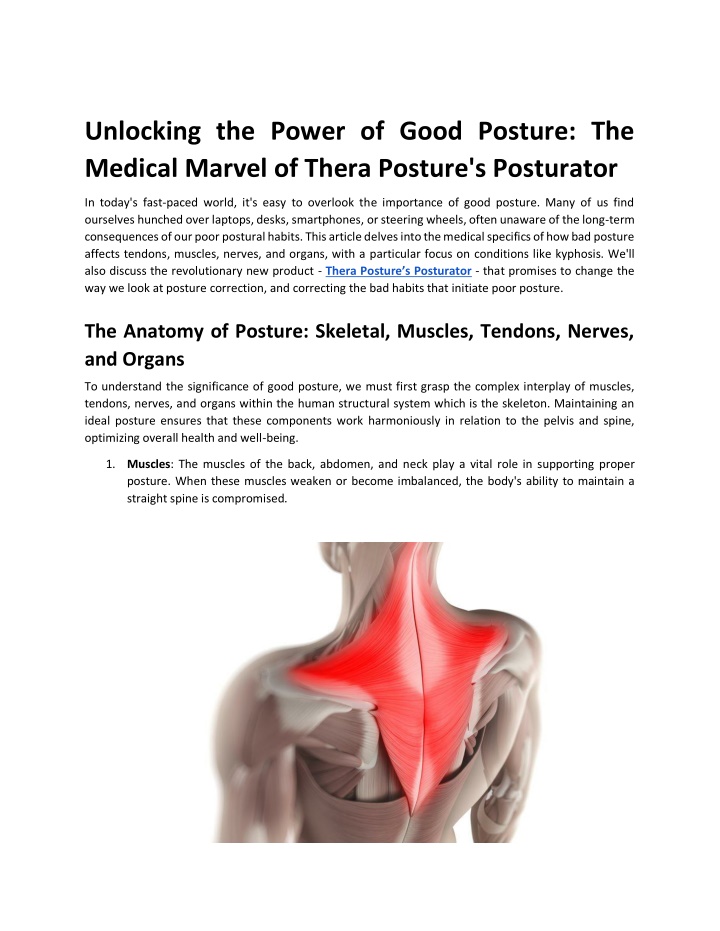 unlocking the power of good posture the medical n.w