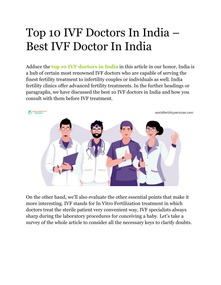 top 10 ivf doctors in india best ivf doctor n.w
