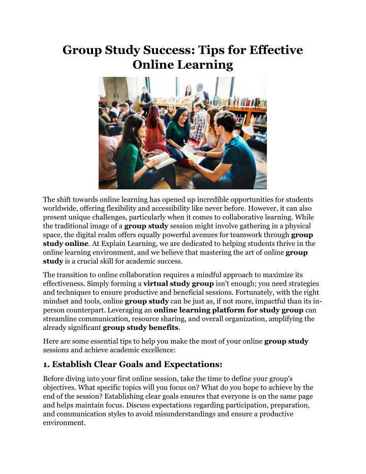 group study success tips for effective online n.w
