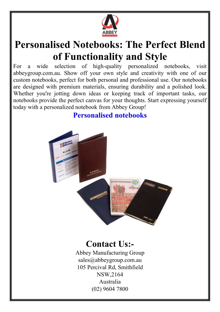 personalised notebooks the perfect blend n.w