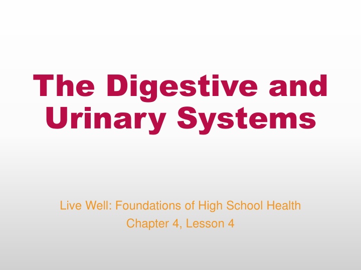 the digestive and urinary systems n.w