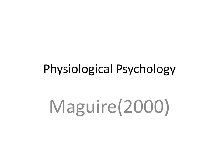 physiological psychology n.w