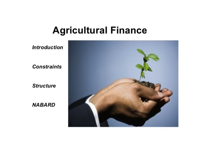 agricultural finance and cooperatives introduction n.w