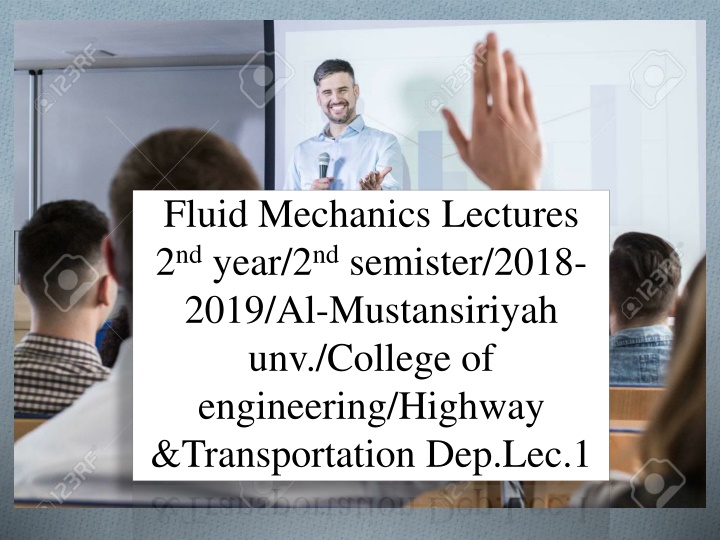 fluid mechanics lectures 2 nd year 2 nd semister n.w