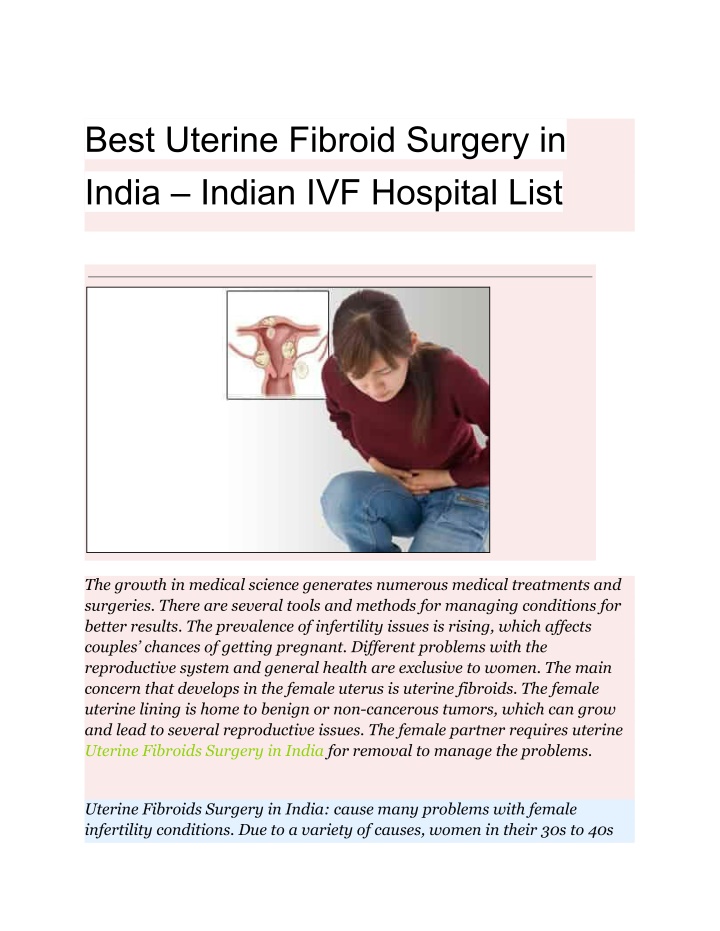best uterine fibroid surgery in india indian n.w