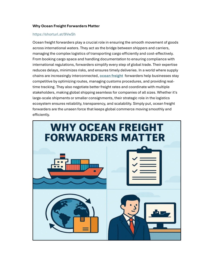 why ocean freight forwarders matter n.w