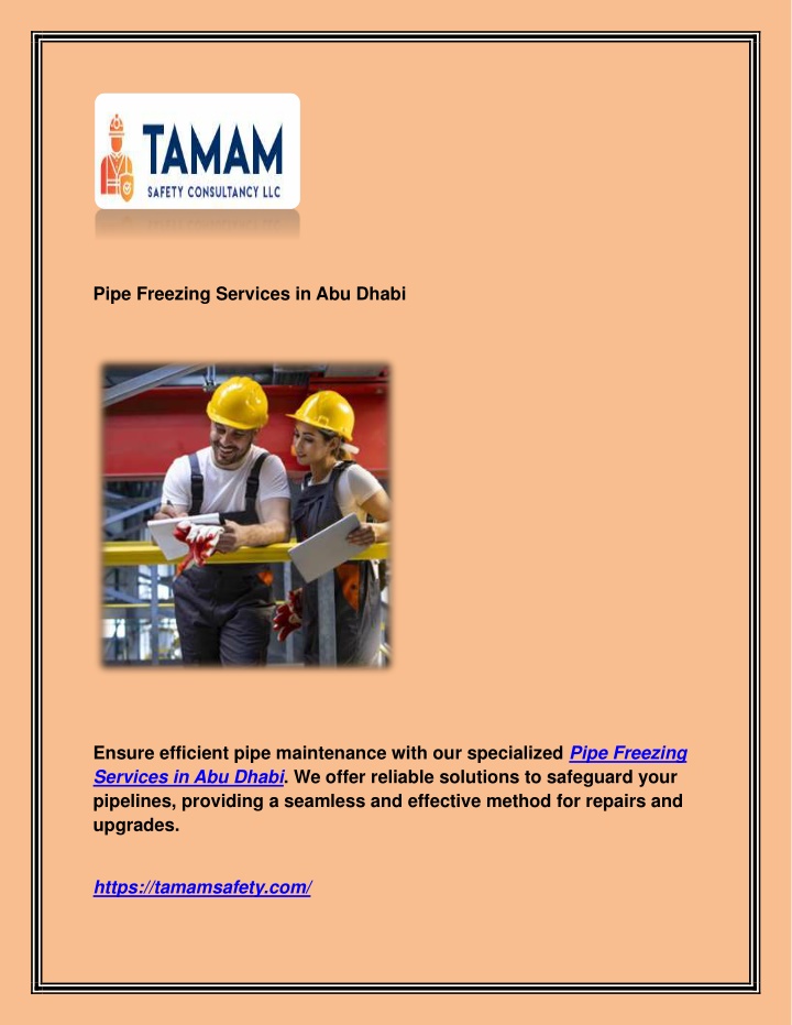 pipe freezing services in abu dhabi n.w