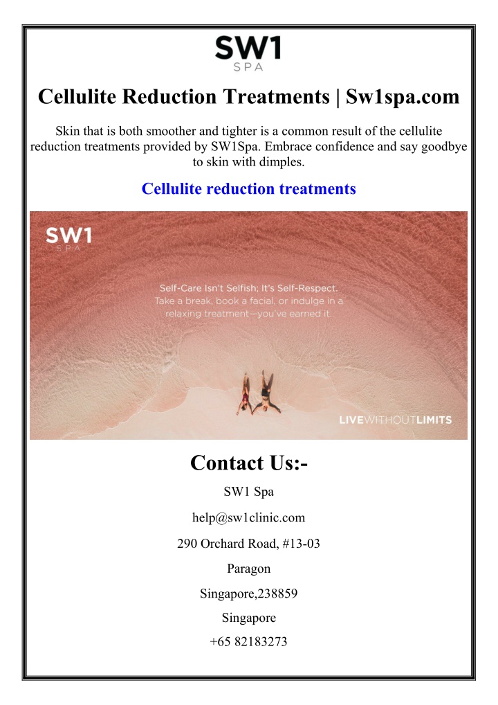 cellulite reduction treatments sw1spa com n.w