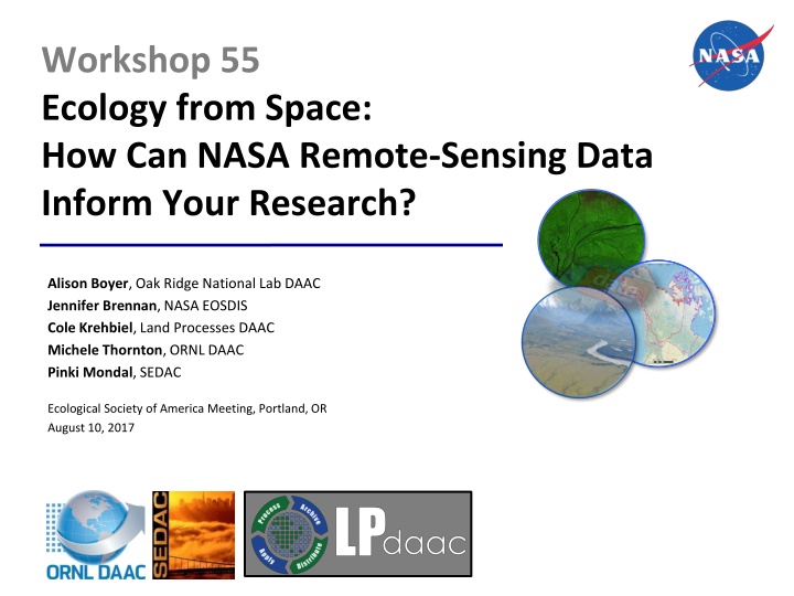 workshop 55 ecology from space how can nasa n.w