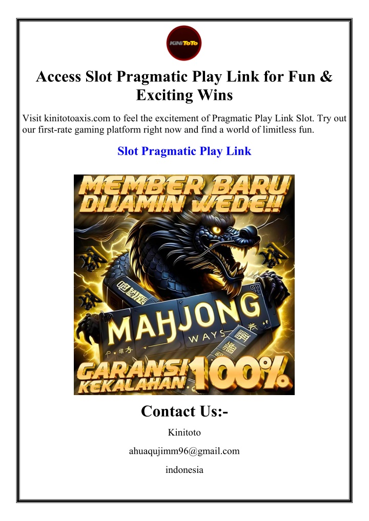 access slot pragmatic play link for fun exciting n.w