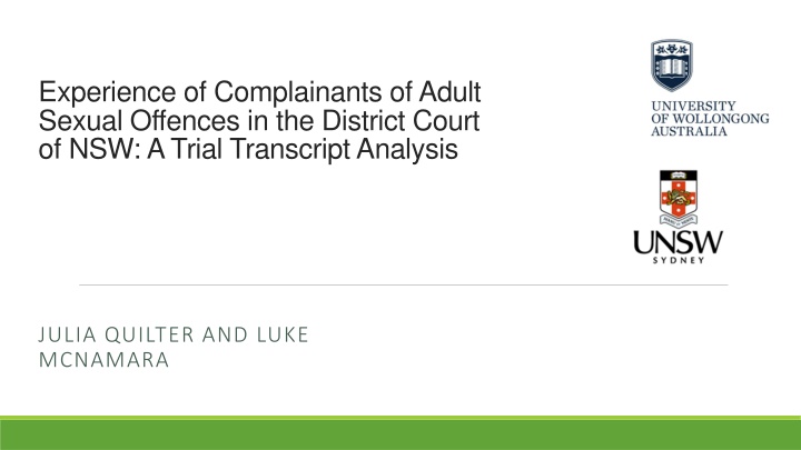 experience of complainants of adult sexual n.w