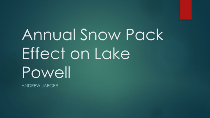 annual snow pack effect on lake powell andrew n.w