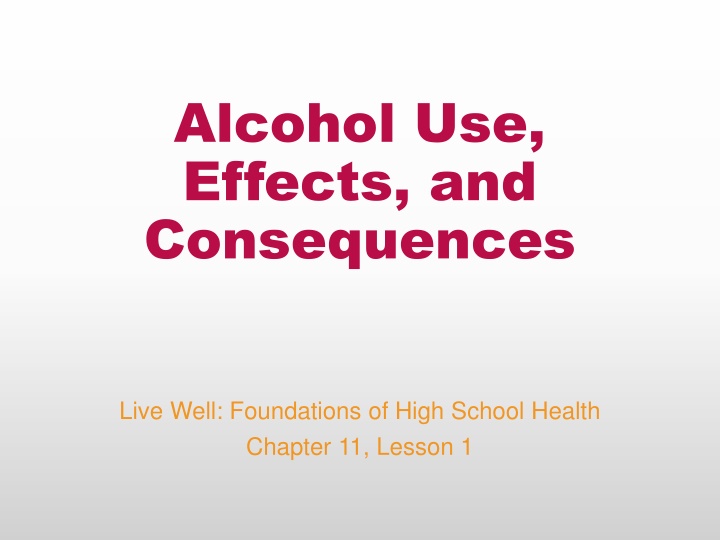 alcohol use effects and consequences n.w