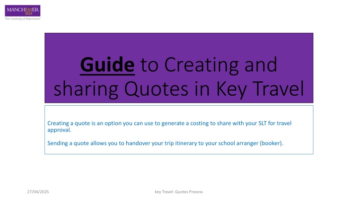 guide to creating and sharing quotes in key travel n.w