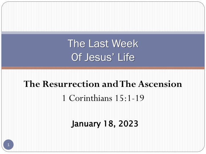 the last week of jesus life n.w