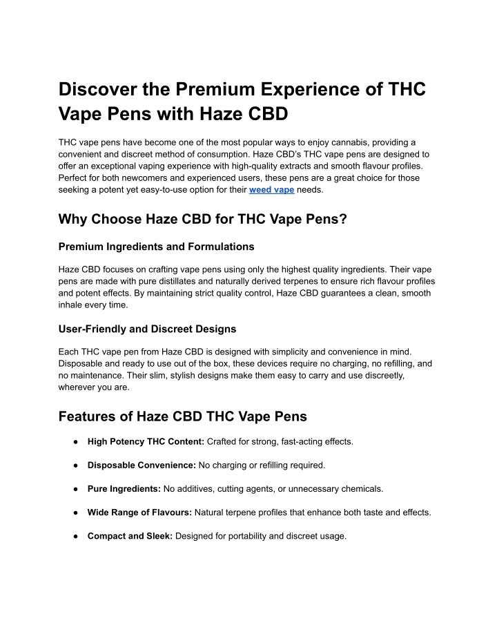 discover the premium experience of thc vape pens n.w