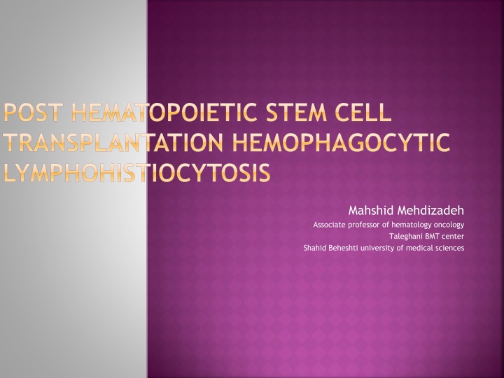 post hematopoietic stem cell transplantation n.w
