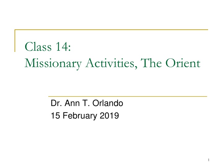 class 14 missionary activities the orient n.w
