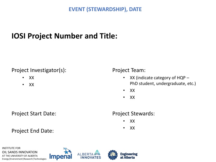 Oil Sands Innovation Project Overview