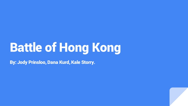 battle of hong kong n.w