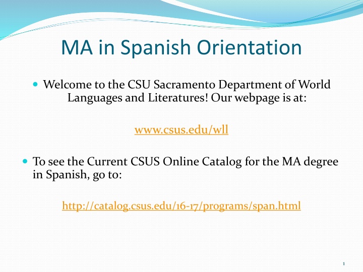 ma in spanish orientation n.w